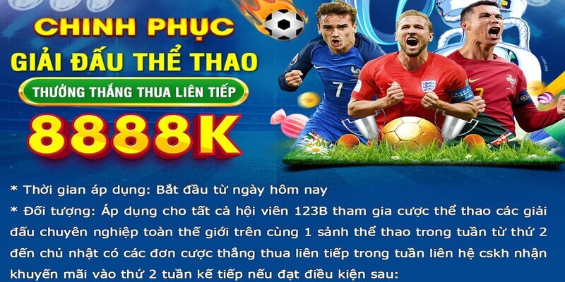 Khuyến mãi thể thao 123B bùng nổ